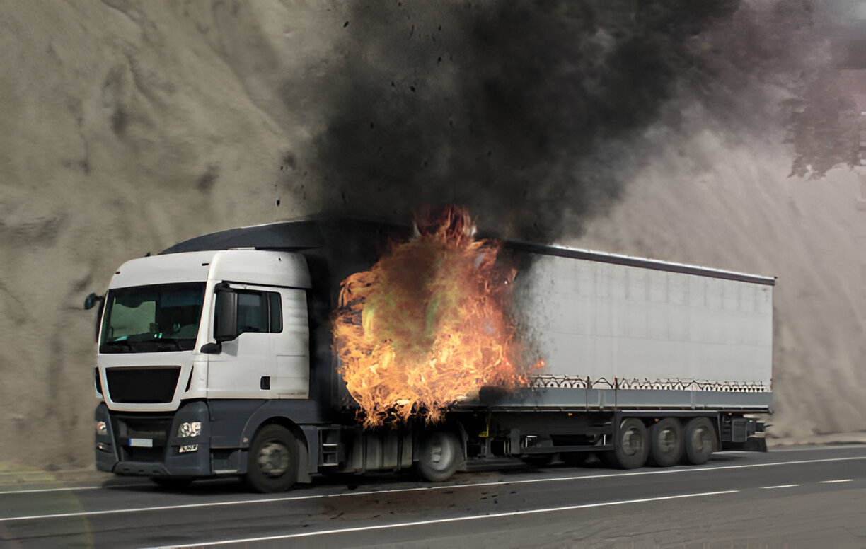 kebakaran pada heavy duty truck